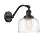 Innovations Lighting Bell 12" Tall Wall Sconce Oil Rubbed Bronze / Clear Deco Swirl