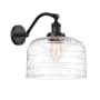 Innovations Lighting Bell 13" Tall Wall Sconce Oil Rubbed Bronze / Clear Deco Swirl