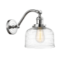 Innovations Lighting Bell 12" Tall Wall Sconce Polished Chrome / Clear Deco Swirl