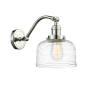 Innovations Lighting Bell 12" Tall Wall Sconce Polished Nickel / Clear Deco Swirl