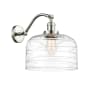 Innovations Lighting Bell 13" Tall Wall Sconce Polished Nickel / Clear Deco Swirl