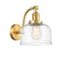 Innovations Lighting Bell 12" Tall Wall Sconce Satin Gold / Clear Deco Swirl