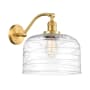 Innovations Lighting Bell 13" Tall Wall Sconce Satin Gold / Clear Deco Swirl