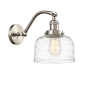 Innovations Lighting Bell 12" Tall Wall Sconce Brushed Satin Nickel / Clear Deco Swirl