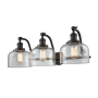 Innovations Lighting Large Bell 2 Light 18" Wide Bathroom Vanity Light Oiled Rubbed Bronze / Clear