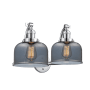 Innovations Lighting Large Bell 2 Light 18" Wide Bathroom Vanity Light Polished Chrome / Plated Smoked