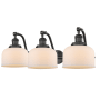 Innovations Lighting Large Bell 3 Light 28" Wide Bathroom Vanity Light Oiled Rubbed Bronze / Matte White Cased