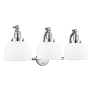 Innovations Lighting Large Bell 3 Light 28" Wide Bathroom Vanity Light Polished Chrome / Matte White Cased