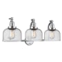 Innovations Lighting Large Bell 3 Light 28" Wide Bathroom Vanity Light Polished Chrome / Seedy