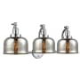 Innovations Lighting Large Bell 3 Light 28" Wide Bathroom Vanity Light Polished Chrome / Silver Plated Mercury