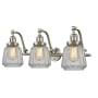 Innovations Lighting Chatham 3 Light 28" Wide Bathroom Vanity Light Satin Brushed Nickel / Clear Fluted