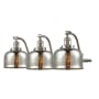 Innovations Lighting Large Bell 3 Light 28" Wide Bathroom Vanity Light Brushed Satin Nickel / Silver Plated Mercury