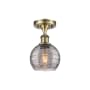 Innovations Lighting Athens Deco Swirl 6" Wide Semi-Flush Ceiling Fixture Antique Brass