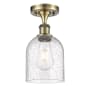 Innovations Lighting Bella 6" Wide Semi-Flush Ceiling Fixture Antique Brass / Seedy