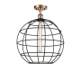 Innovations Lighting Lake Placid 16" Wide Semi-Flush Globe Ceiling Fixture Antique Copper / Matte Black