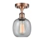 Innovations Lighting Belfast 6" Wide Semi-Flush Ceiling Fixture Antique Copper / Seedy