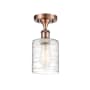 Innovations Lighting Cobbleskill 5" Wide Semi-Flush Ceiling Fixture Antique Copper / Deco Swirl