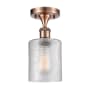 Innovations Lighting Cobbleskill 5" Wide Semi-Flush Ceiling Fixture Antique Copper / Clear