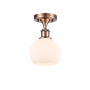Innovations Lighting Athens Deco Swirl 6" Wide Semi-Flush Ceiling Fixture Antique Copper / Matte White