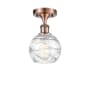 Innovations Lighting Small Deco Swirl 6" Wide Semi-Flush Ceiling Fixture Antique Copper / Clear
