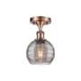 Innovations Lighting Athens Deco Swirl 6" Wide Semi-Flush Ceiling Fixture Antique Copper