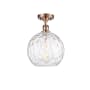 Innovations Lighting Athens 10" Wide Semi-Flush Globe Ceiling Fixture Antique Copper / Clear Water Glass