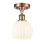 Innovations Lighting White Venetian 6" Wide Semi-Flush Ceiling Fixture Antique Copper