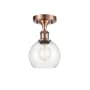 Innovations Lighting Athens Deco Swirl 6" Wide Semi-Flush Ceiling Fixture Antique Copper / Clear