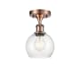 Innovations Lighting Athens Deco Swirl 6" Wide Semi-Flush Ceiling Fixture Antique Copper / Seedy