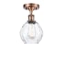 Innovations Lighting Small Waverly 6" Wide Semi-Flush Ceiling Fixture Antique Copper / Clear