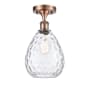 Innovations Lighting Large Waverly 8" Wide Semi-Flush Ceiling Fixture Antique Copper / Clear