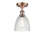 Innovations Lighting Castile 6" Wide Semi-Flush Ceiling Fixture Antique Copper / Clear