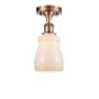 Innovations Lighting Ellery 5" Wide Semi-Flush Ceiling Fixture Antique Copper / White