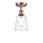 Innovations Lighting Ellery 5" Wide Semi-Flush Ceiling Fixture Antique Copper / Clear