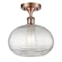 Innovations Lighting Ithaca 10" Wide Semi-Flush Ceiling Fixture Antique Copper