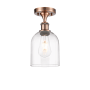 Innovations Lighting Bella 6" Wide Semi-Flush Ceiling Fixture Antique Copper / Clear