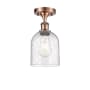 Innovations Lighting Bella 6" Wide Semi-Flush Ceiling Fixture Antique Copper / Seedy