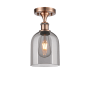 Innovations Lighting Bella 6" Wide Semi-Flush Ceiling Fixture Antique Copper / Smoked