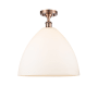 Innovations Lighting Bristol Glass 16" Wide Semi-Flush Ceiling Fixture Antique Copper / Matte White