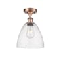 Innovations Lighting Bristol Glass 9" Wide Semi-Flush Ceiling Fixture Antique Copper / Seedy