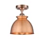 Innovations Lighting Adirondack 9" Wide Semi-Flush Ceiling Fixture Antique Copper