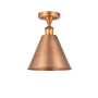 Innovations Lighting Ballston Cone 12" Wide Semi-Flush Ceiling Fixture Antique Copper