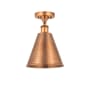 Innovations Lighting Ballston Cone 8" Wide Semi-Flush Ceiling Fixture Antique Copper