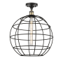 Innovations Lighting Lake Placid 16" Wide Semi-Flush Globe Ceiling Fixture Black Antique Brass / Matte Black
