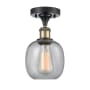 Innovations Lighting Belfast 6" Wide Semi-Flush Ceiling Fixture Black Antique Brass / Seedy
