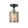 Innovations Lighting Cobbleskill 5" Wide Semi-Flush Ceiling Fixture Black Antique Brass / Mercury