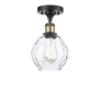 Innovations Lighting Small Waverly 6" Wide Semi-Flush Ceiling Fixture Black Antique Brass / Clear