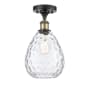 Innovations Lighting Large Waverly 8" Wide Semi-Flush Ceiling Fixture Black Antique Brass / Clear