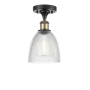 Innovations Lighting Castile 6" Wide Semi-Flush Ceiling Fixture Black Antique Brass / Clear