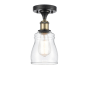 Innovations Lighting Ellery 5" Wide Semi-Flush Ceiling Fixture Black Antique Brass / Clear
